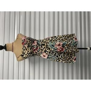 Y2K Leopard Floral Print Spaghetti Strap Dress